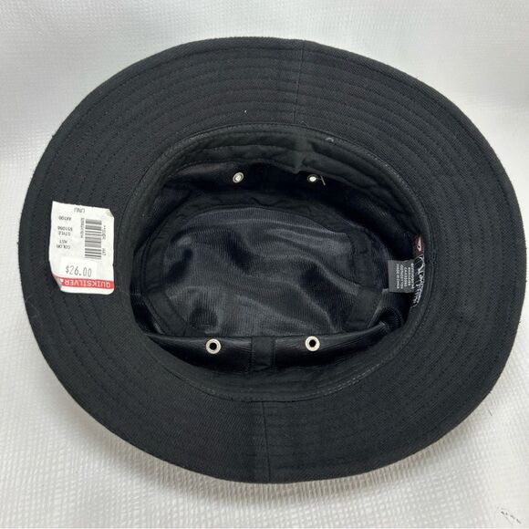 NWT Quicksilver Bucket Hat Black One Size 100% Cotton Summer Outdoor - Picture 5 of 6